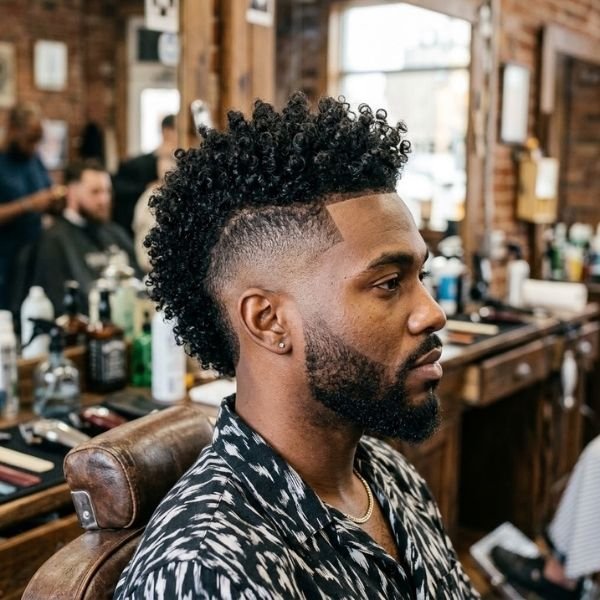 Curly Mohawk Fade