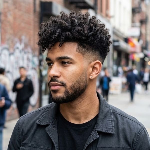 Curly Undercut Fade
