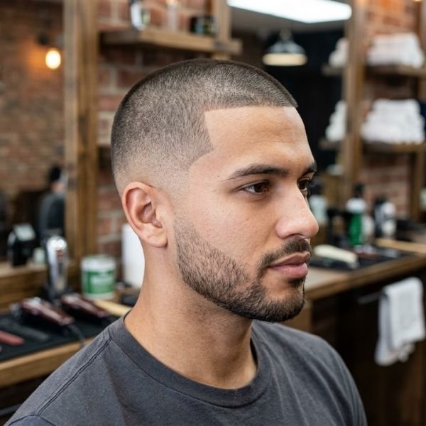 High Contrast Low Taper Fade Buzz Cut
