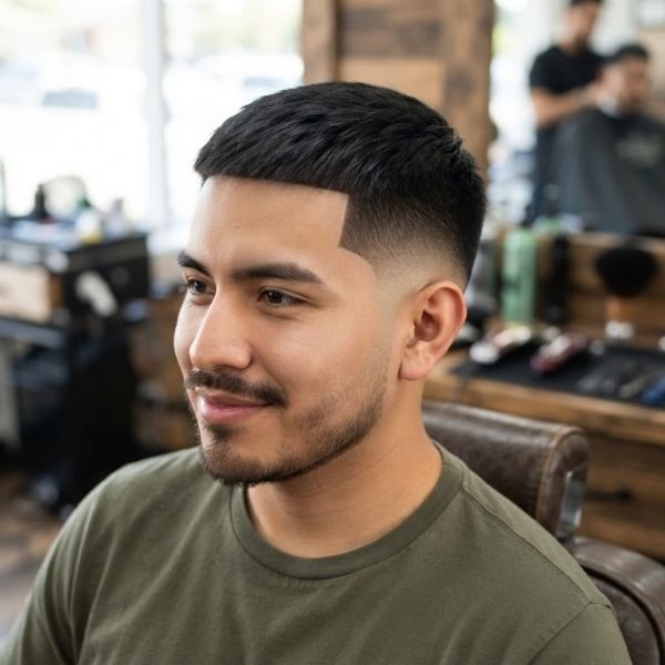 Hispanic Low Taper Fade Straight Hair