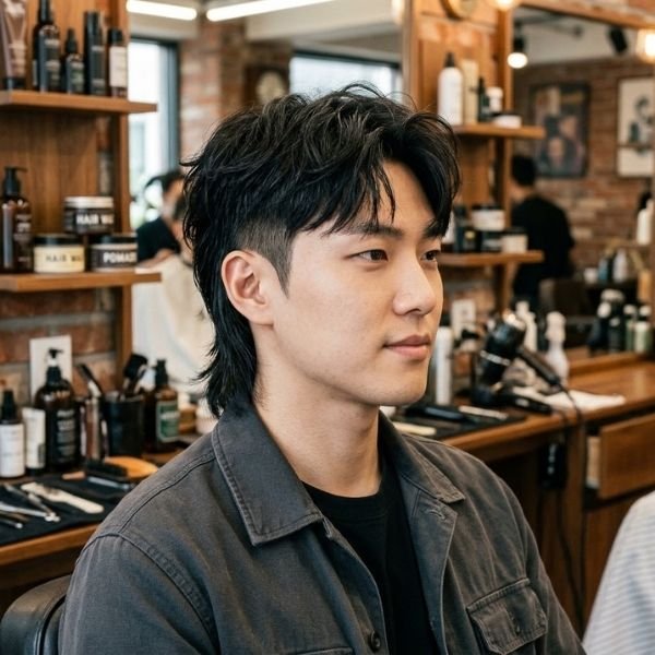 Korean Low Taper Fade Modern Mullet Haircut