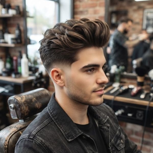Low Taper Fade Quiff with Volume