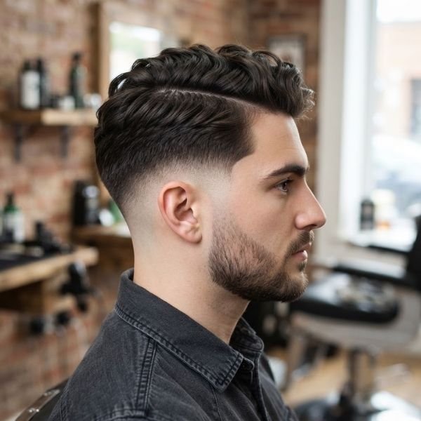 Long Low Taper Fade Side Part