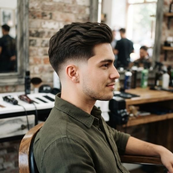 Long Low Taper Fade Straight Hair