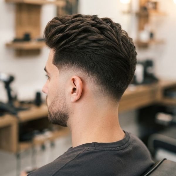 Low Taper Fade Burst Quiff
