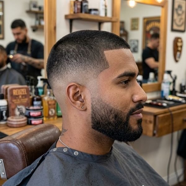 Low Taper Fade Buzz Cut for Hispanic Men
