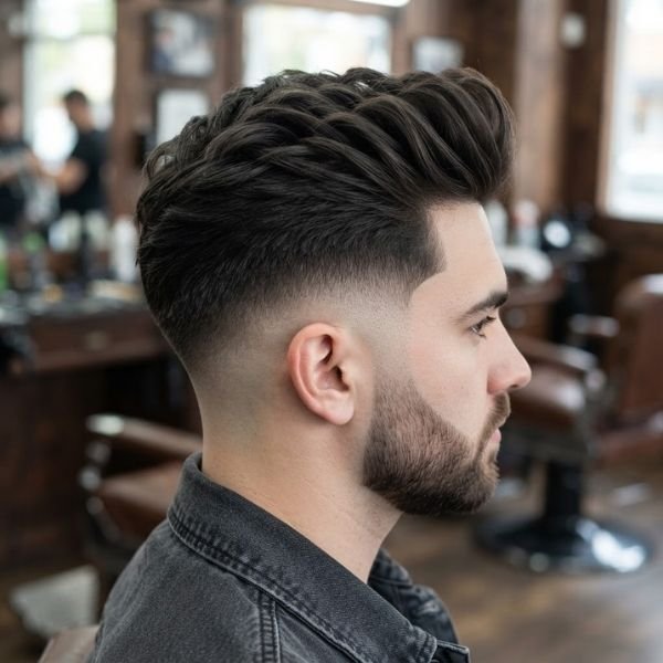 Low Taper Fade Pompadour Quiff