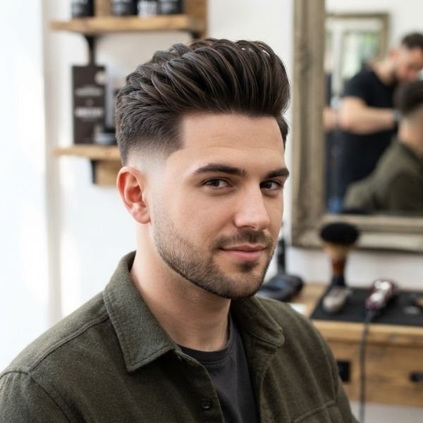 Low Taper Fade Quiff Cut