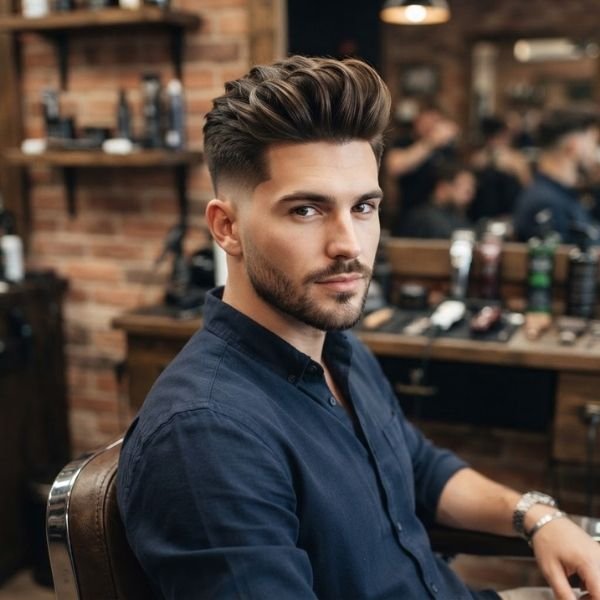 Low Taper Fade Quiff Haircut Male