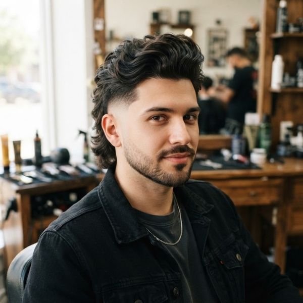 Low Taper Fade Quiff Mullet
