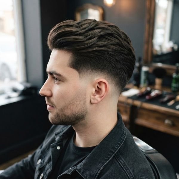 Low Taper Fade Straight Thick Hair