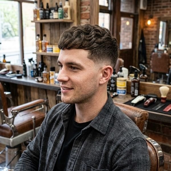 Low Taper Fade Textured Crop Haircut Wavy