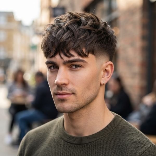 Messy Fringe Low Taper Fade Straight Hair