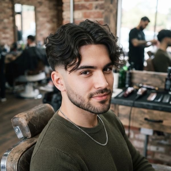 Messy Low Taper Fade Middle Part