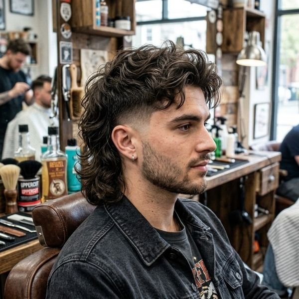 Messy Low Taper Fade Modern Mullet Haircut