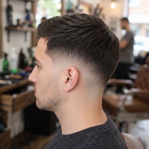 Mid Low Taper Fade Straight Hair