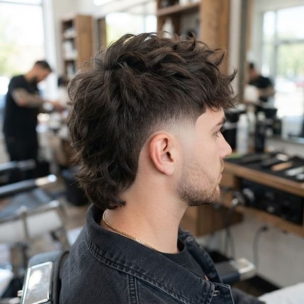 Mid Taper Fade Mullet With Textured Top