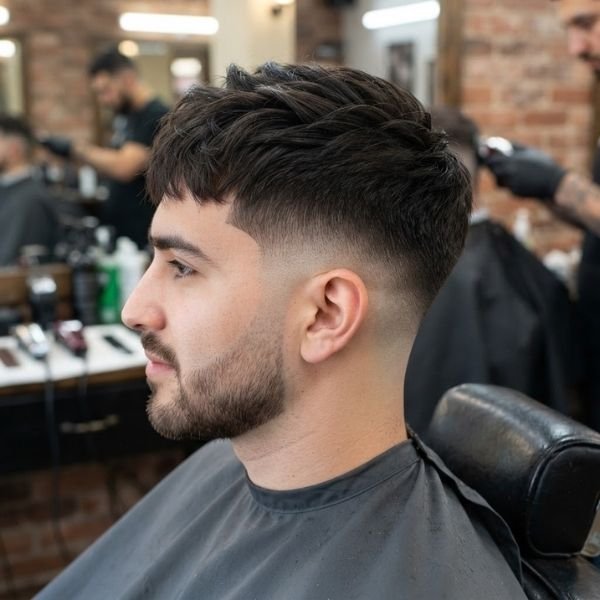 Mid Taper Fade straight hair