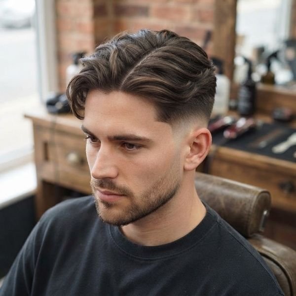 Middle Part Taper Fade