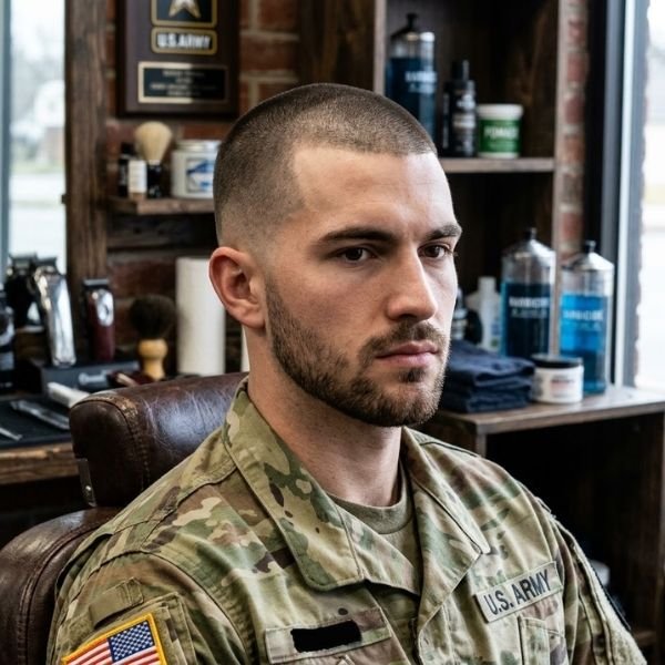 Military Low Taper Fade Buzz Cut