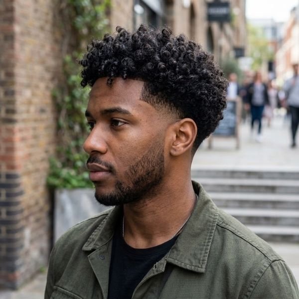 Modern Low Taper Fade Curly Hair