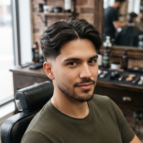 Modern Low Taper Fade Middle Part