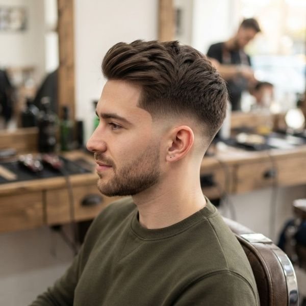 Modern Low Taper Fade Straight Hair