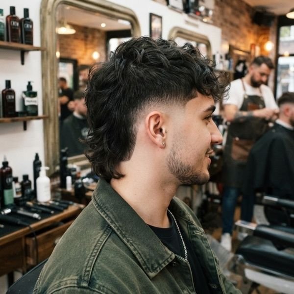 Modern Mid Taper Fade Mullet