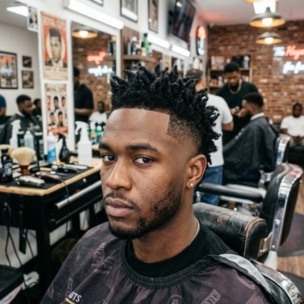 Mohawk Low Taper Fade Black Haircut