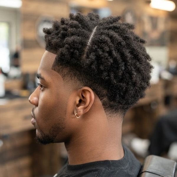 Natural Low Taper Fade Middle Part