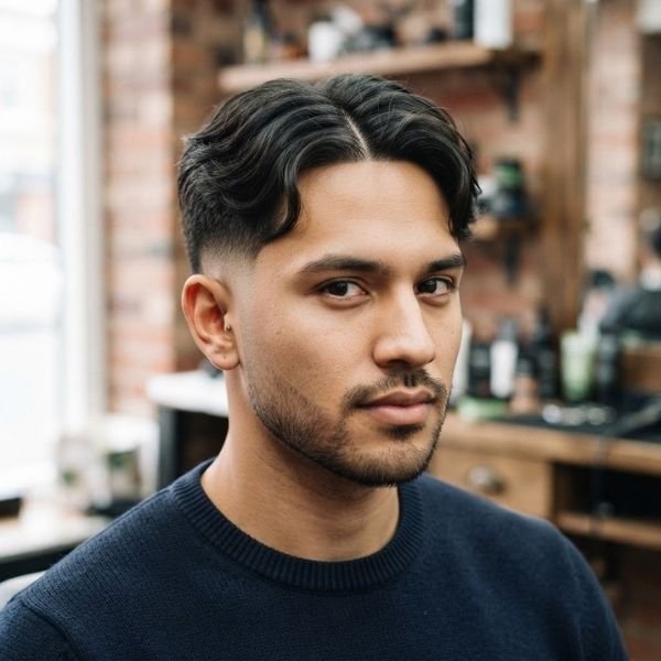 Professional Low Taper Fade Middle Part