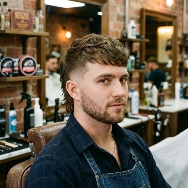 Professional Low Taper Fade Modern Mullet Haircut