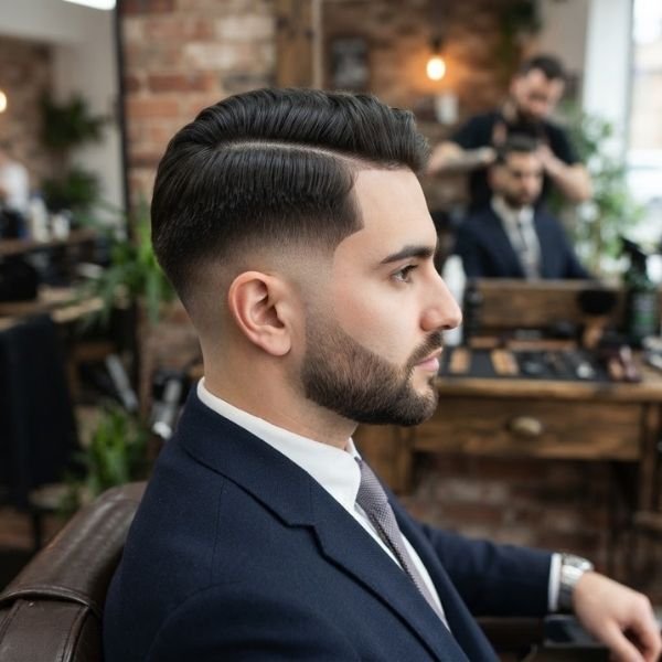 Professional Low Taper Fade Side Part