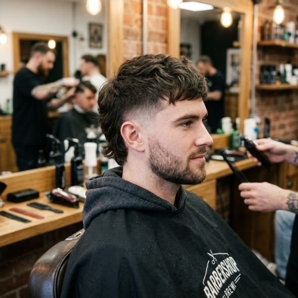 Short Low Taper Fade Modern Mullet Haircut