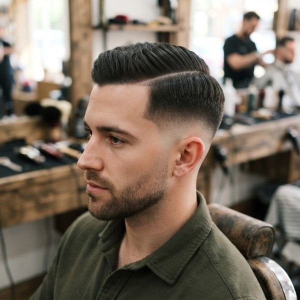 Short Low Taper Fade Side Part