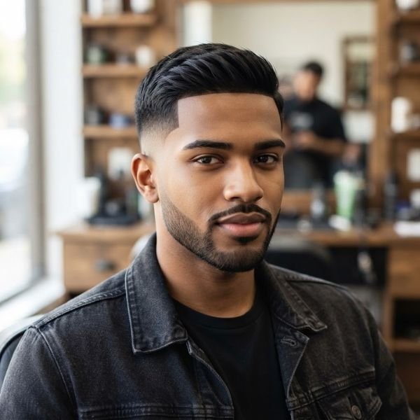 Short Low Taper Fade Straight Hair