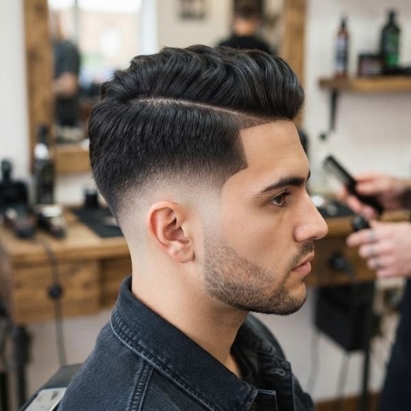 Side part low taper