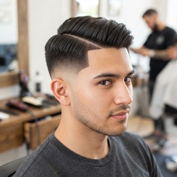 Straight Hair Low Taper Fade Side Part
