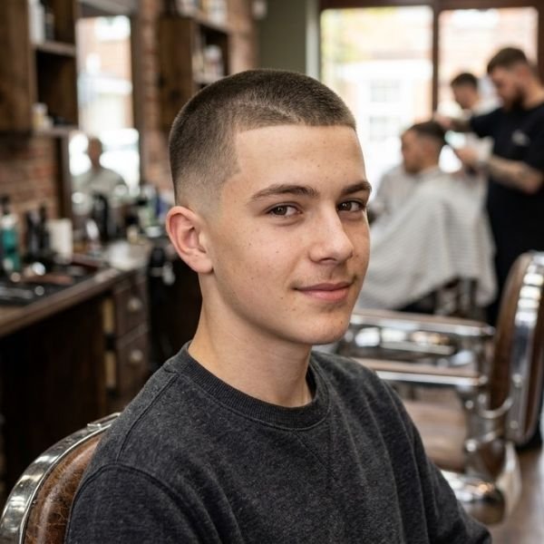 Teen Boy Low Taper Fade Buzz Cut