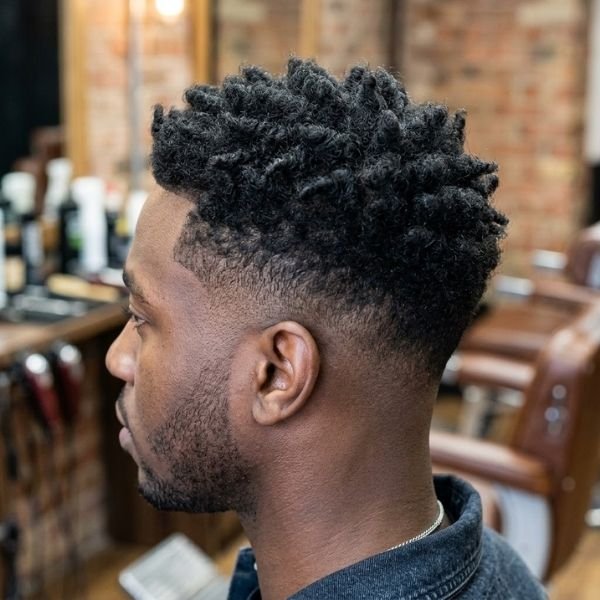 Textured Crop Low Taper Fade Black Haircut