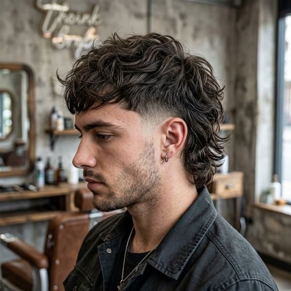Textured Modern Mullet with Low Taper Fade