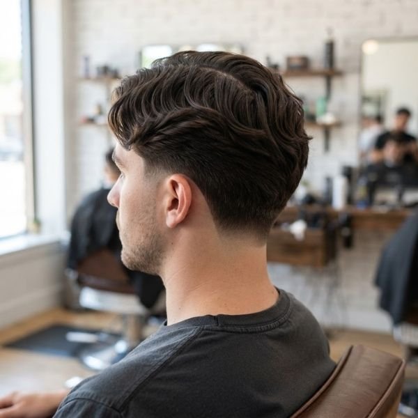 Thick Hair Low Taper Fade Middle Part