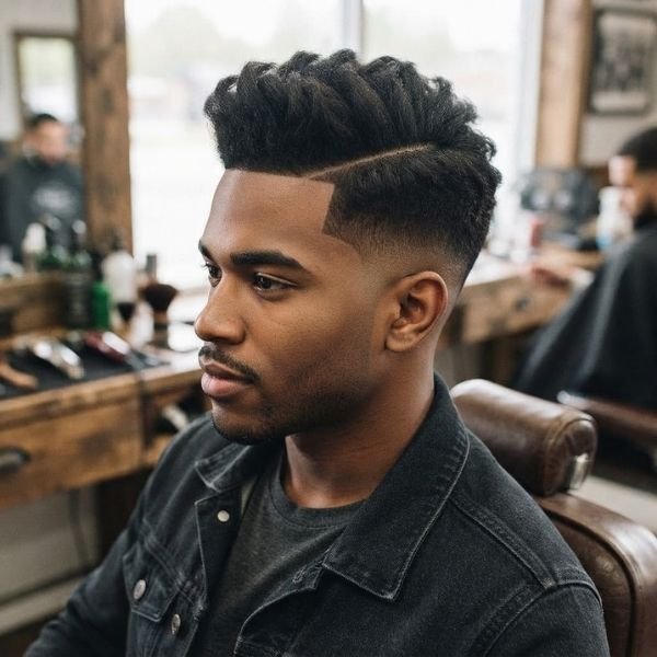 Thick Hair Low Taper Fade Side Part