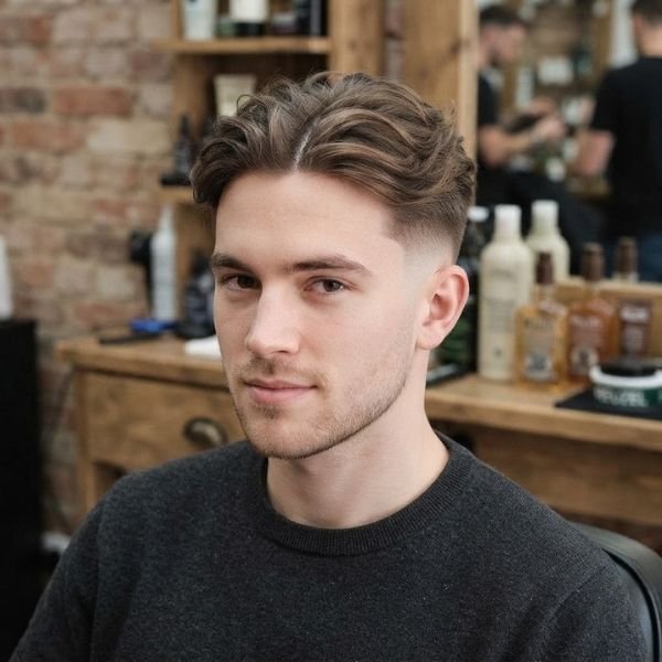 Thin Hair Low Taper Fade Middle Part