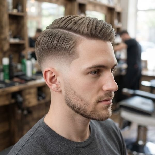 Thin Hair Low Taper Fade Side Part