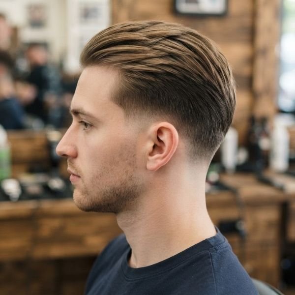 Thin Low Taper Fade Straight Hair
