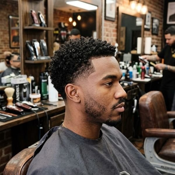 Tight Curl Low Taper Fade