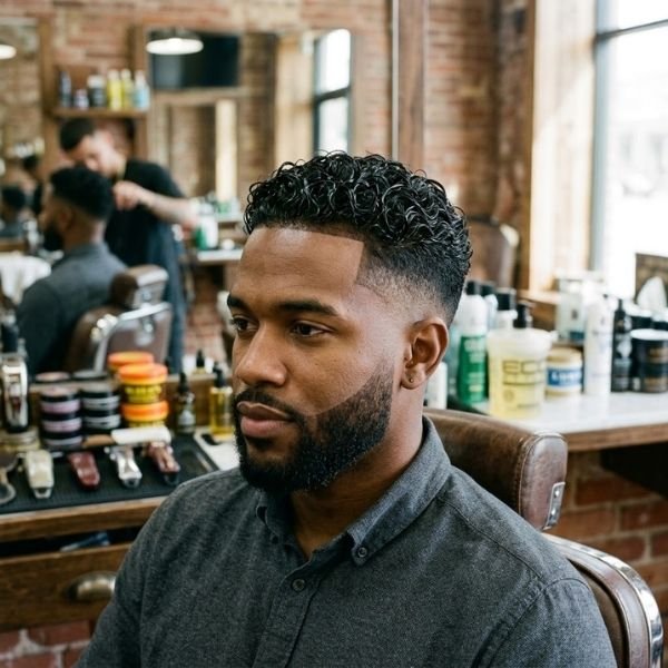 Wet Look Curly Fade