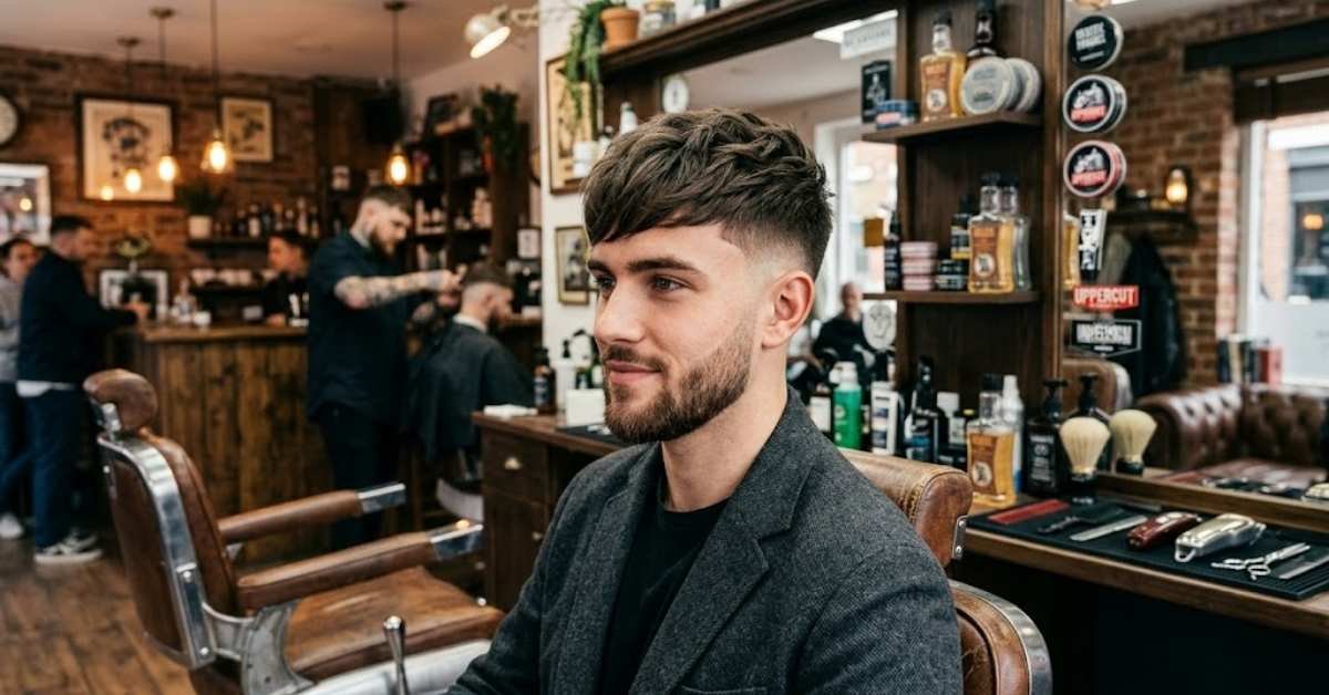 Low Taper Fade Textured Fringe