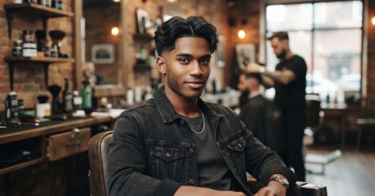 Low Taper Fade Middle Part